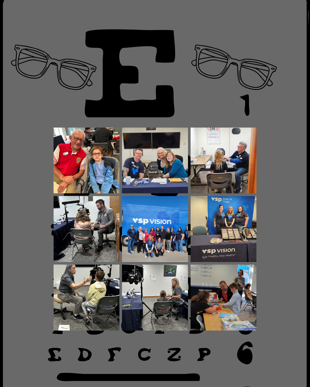 photo collage of mobile vision clinic at esu 15